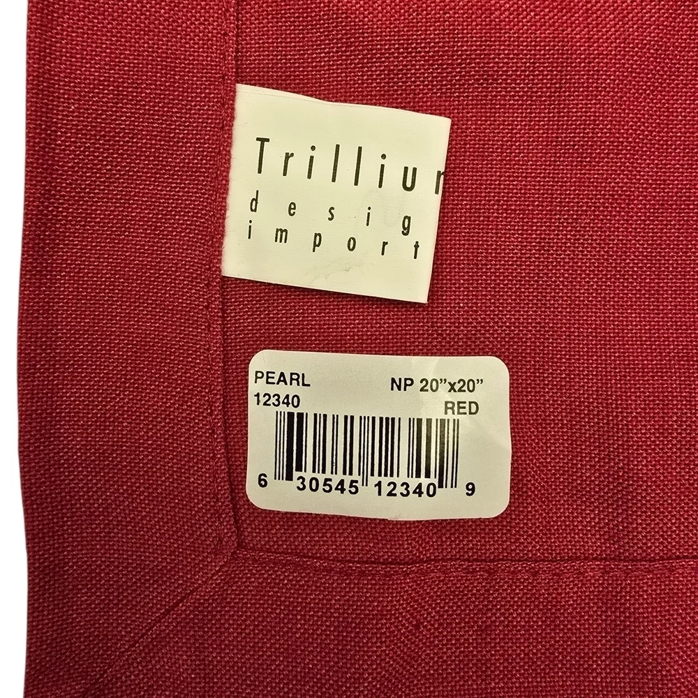 Trillium DII Holiday Dinner Napkins 20x20 Red Cotton Set Of 12